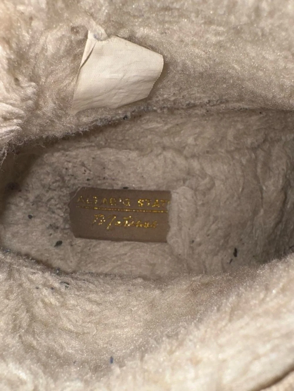 Altar'd State Tan Shearling-Lined Platform Ankle Boots